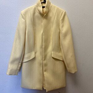 Valerie Stevens Cream Trench Coat butter yellow size 6